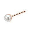 3mm Pearl Silver Straight Nose Stud NSKA-149p